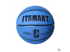 厂家直销ITSMART翻毛皮篮球 耐磨真皮牛皮手感7号成人比赛蓝球