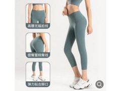 lulu同款锦磨毛裸感七分紧身裤无尴尬线健身高腰提臀欧美瑜伽裤女图2