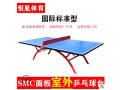 乒乓球台户外防雨防晒彩虹腿案子抗老化SMC标准比赛室外乒乓球桌图2
