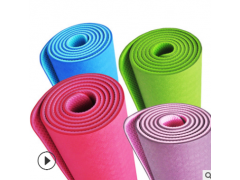 厂家直销 加厚6mm单双色环保无味瑜伽垫TPE 瑜珈垫健身垫可印LOGO