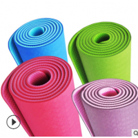 厂家直销 加厚6mm单双色环保无味瑜伽垫TPE 瑜珈垫健身垫可印LOGO