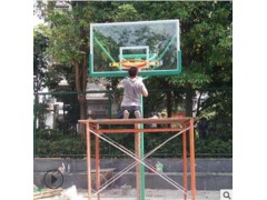 金陵篮球架 固定式单臂篮球架 埋地式 配高强度玻璃篮板图3