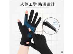 钓鱼手套漏指半指冰丝防滑手套透气防晒健身骑行快递速干超薄手套图2