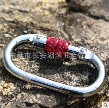 25KN镀铬O型安全挂钩 户外攀岩主锁登山扣 瑜伽吊床连接挂钩图3