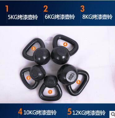 烤漆壶铃健身用品举重哑铃瑜伽器材家用锻炼能量器械竞技铸铁壶铃图2