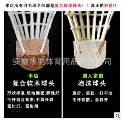 厂家直销徽羽B2羽毛球耐打稳定专业比赛训练12只装鸭毛球图2