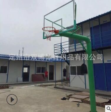 户外配钢化玻璃篮板篮球架地埋式圆管篮球架比赛训练用室外篮球架图3