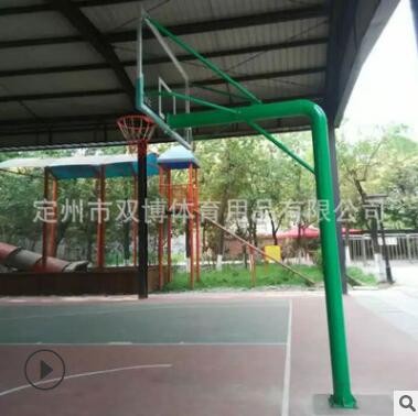 户外配钢化玻璃篮板篮球架地埋式圆管篮球架比赛训练用室外篮球架图2