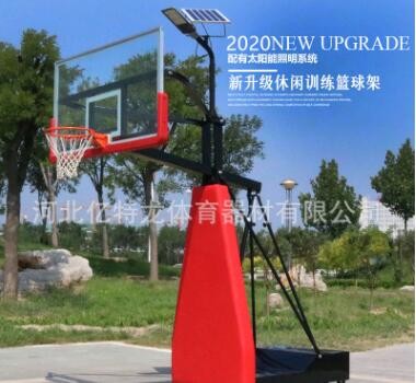 户外移动篮球架家用体育场室外运动太阳能照明成人标准升降篮球框图4