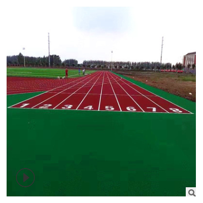供应学校操场塑胶跑道新国标13mm混合型跑道排球场地面材料施工