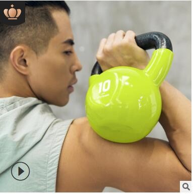 壶铃健身家用男士15/20kg浸塑哑铃健身器材40磅女士竞技铸铁提壶图2
