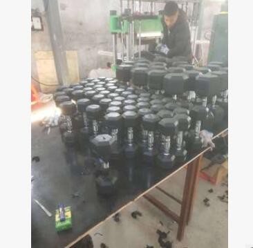 六角哑铃包胶哑铃足重家用健身器材男士练臂肌女士体操包胶哑铃图2