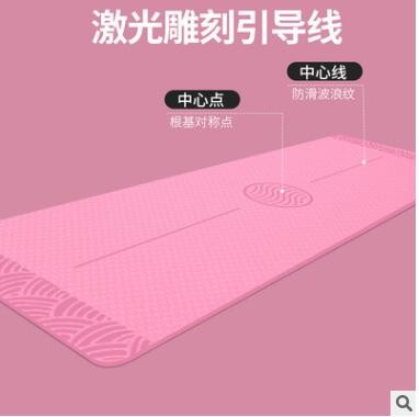 初学者瑜伽垫体位线-T52加厚加宽防滑女练功舞蹈健身运动地垫家用图3