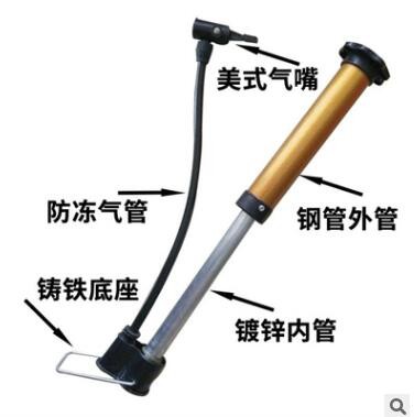 便携式迷你铝合金打气筒定制气嘴儿童自行车打气筒足球打气筒批发图3