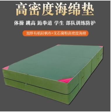 折叠帆布学生中考仰卧起坐体育垫子空翻海绵垫武术训练防护垫图2