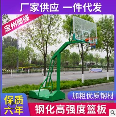室外升级款篮球架 户外运动标准成人篮球框 凹箱防液压钢化篮球架图3