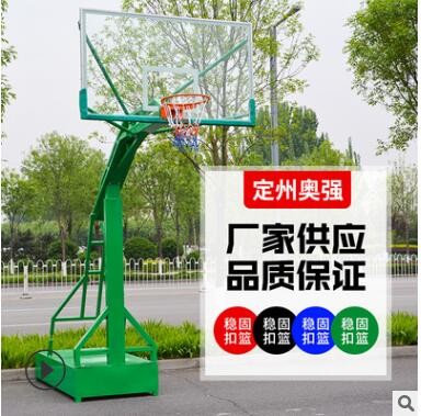 室外升级款篮球架 户外运动标准成人篮球框 凹箱防液压钢化篮球架图2