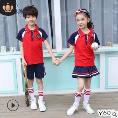 儿童校服夏季新款男女童幼儿园小学班服中大童运动套装图1