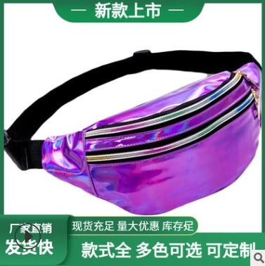 2021夏镭射包百搭夜光反光腰包单肩斜挎胸包饺子包图3