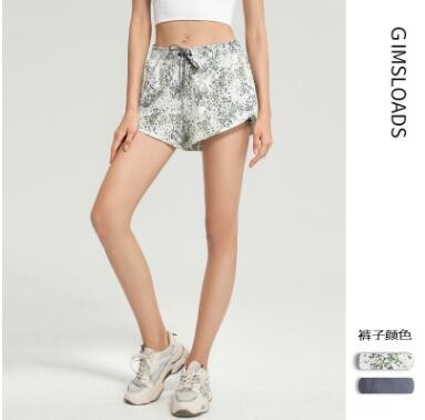 夏季防走光跑步短裤休闲健身运动裤外穿速干瑜伽服宽松假两件裤女图2