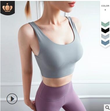 VR面料lulu同款高强度U型美背瑜伽背心 高弹舒适裸感亲肤运动内衣图2