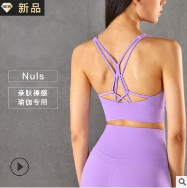 2021新款欧美防走光圆领运动内衣埃菲尔多线美背聚拢显瘦瑜伽背心图3