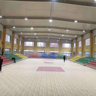 pvc运动地板篮球场施工 运动场地塑胶地板 弹性地板羽毛球场铺装图3