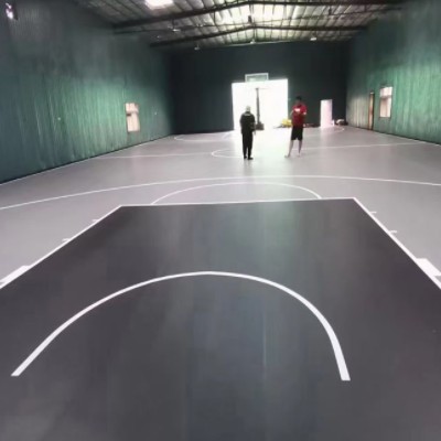 pvc运动地板篮球场施工 运动场地塑胶地板 弹性地板羽毛球场铺装