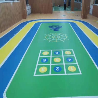 pvc图案运动地板 幼儿园图案地胶 商场密实地胶 体适能儿童地板
