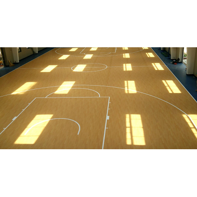 业余篮球运动场馆4.5mm橡木纹PVC运动地板耐磨防滑可批发