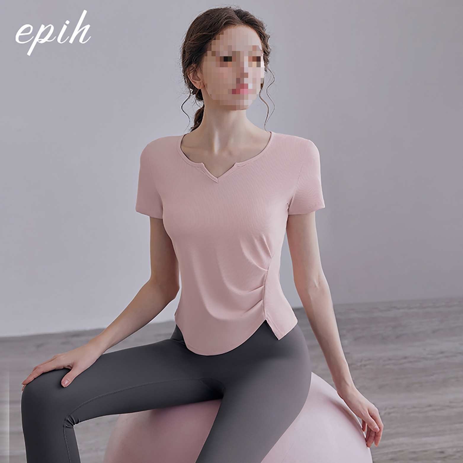 2024新款瑜伽服上衣女春夏季感健身衣运动套装短袖薄款图3